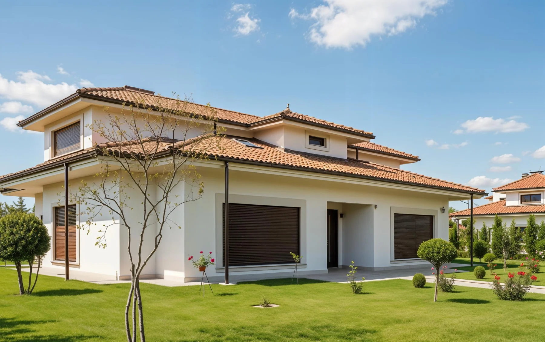 Bahçeli villada panjur sistemleri / Shutter systems on a garden villa